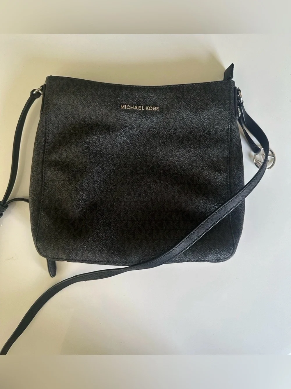 Michael Kors Black MK Logo Crossbody Bag